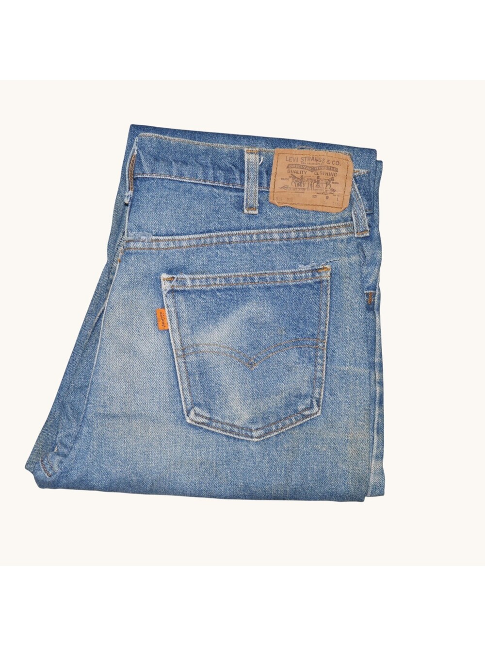 Vintage Levi's 919 Orange Tab Jeans Size 34x28.5 Distressed 70's 80's Rare Denim